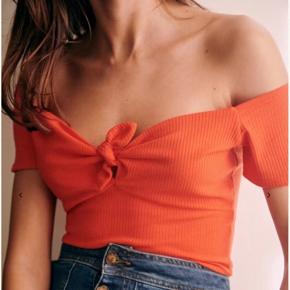 Sezane Cara T-shirt Corail - Size S